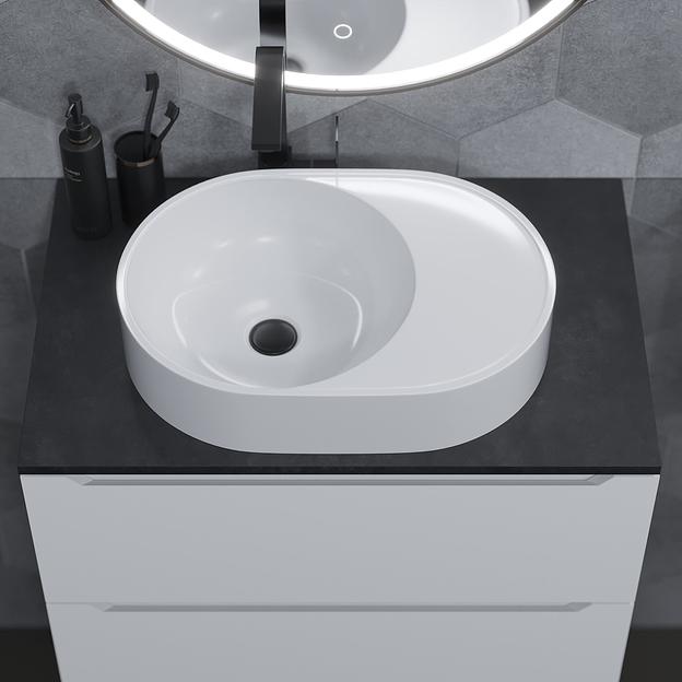 Раковина для ванной накладная Uperwood Luna 50 см, овальная фото 2