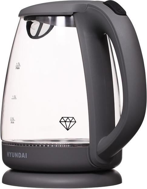 Чайник электрический Hyundai HYK-G1003 1.7л. 2200Вт серый (корпус: стекло) фото 2