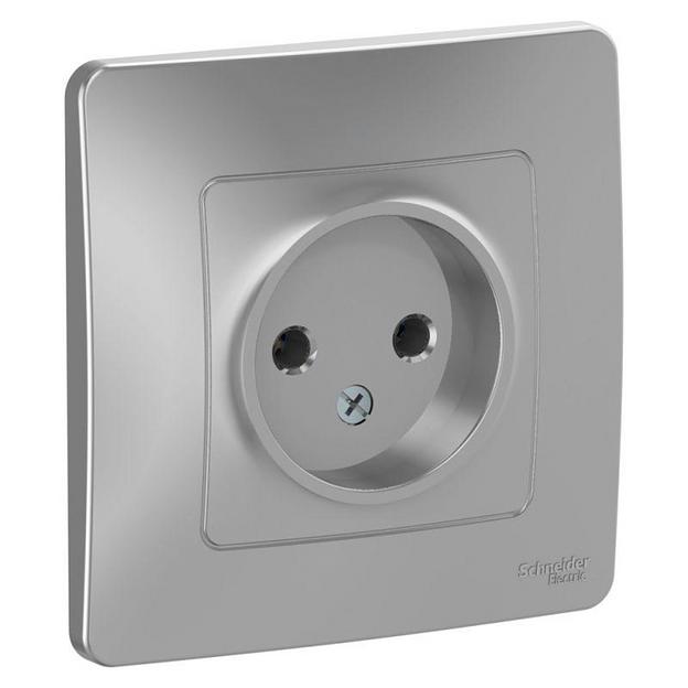 Systeme electric BLNRS000013 BLANCA С/У РОЗЕТКА без заземления без шторок 16А, 250В, АЛЮМИНИЙ фото 1