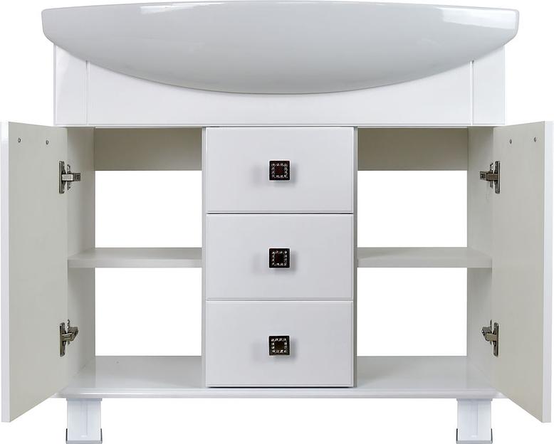 Тумба Аттика 105 DORATIZ 9912.323, белая глянец, под умывальник Элеганс 105 фото 3
