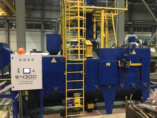 Проходная дробеметная установка для очистки листового проката и профильных заготовок фото 3