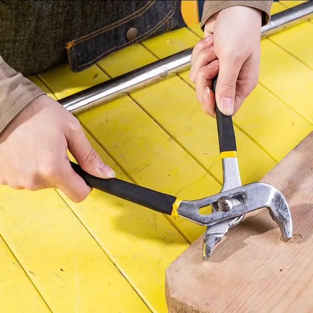 Переставные клещи усиленные Deli DL2608Z сталь Cr-V, 200мм, раскрытие до 50мм, 7-ми ступенчатая регулировка, прорезиненная рукоять фото 3