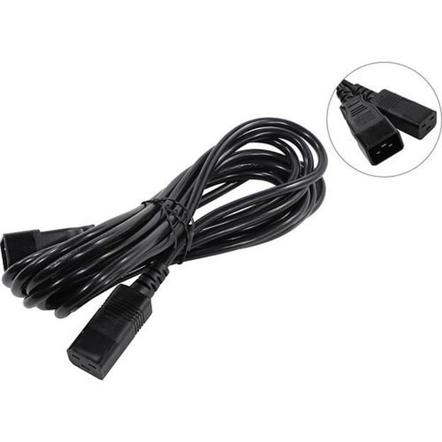 Exegate EP280637RUS Кабель питания (UPS) ExeGate Power EC20-5P (IEC 320 С19->С20) VDE-250V-3*1.5mm2, медь, 16А, черный, 5м. фото 1