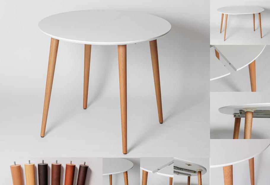 Стол круглый раздвижной «Белая Эмаль» фото 1