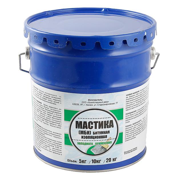 Мастика битумная изоляционная МБИ 5 кг ХозДвор *1/96 опт фото 1