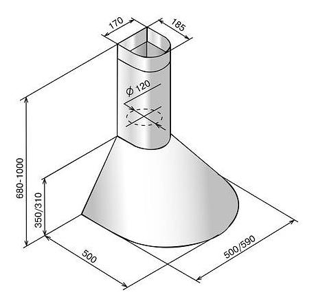 Вытяжка каминная Elikor Эпсилон 50П-430-П3Л белый/золотистый управление: ползунковое (1 мотор) фото 2