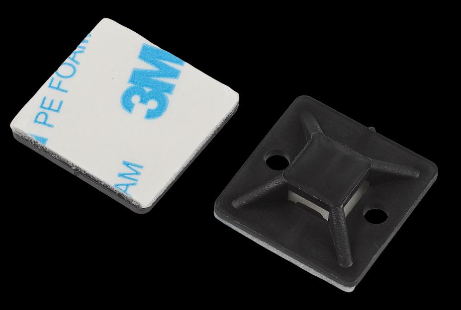 Площадка самоклеящаяся под хомуты 20х20 мм чёрная 50 штук NO-225-343 фото 1