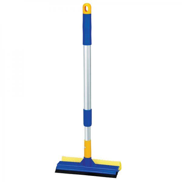 Стекломойка ЛАЙМА, алюминиевая телескопическая ручка 76-125 см, рабочая часть 25 см (стяжка, губка, ручка), Китай (601493) фото 2