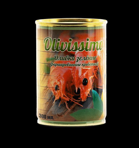 Оливки фаршированные креветкой «Olivissimo» 300 мл фото 1