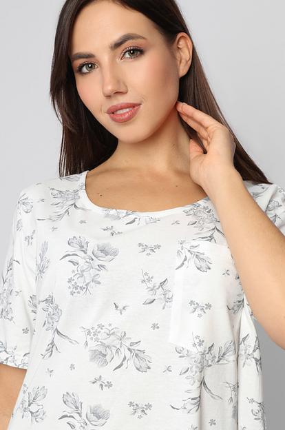 Женская сорочка «Очарование», экрю (серые крокусы), опт фото 7