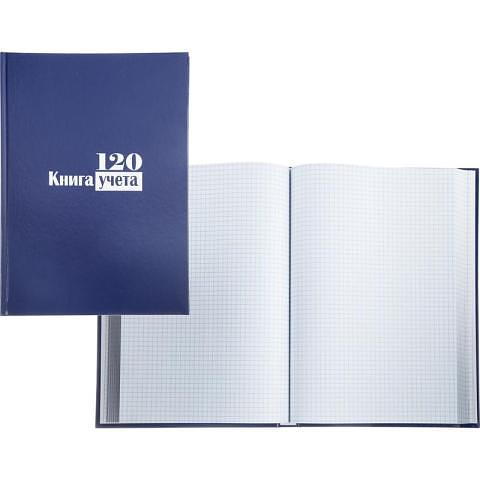 Книга учета А4, 120 л., твердый переплет, клетка, синий, Attache фото 1