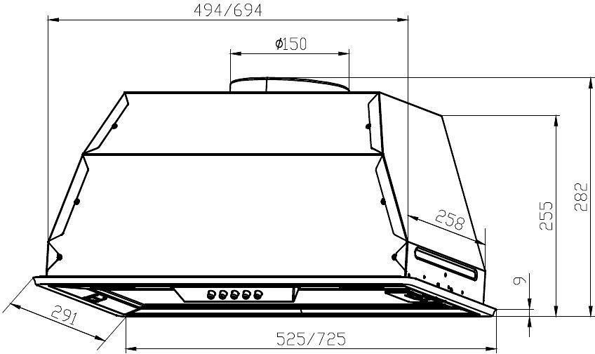 Вытяжка встраиваемая LEX GS Bloc P 900 слоновая кость управление: кнопочное (1 мотор) фото 2