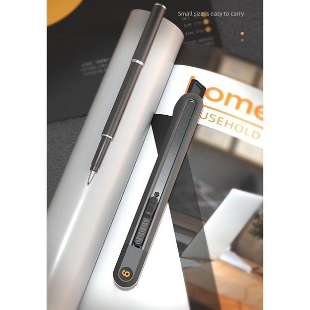 Нож Deli Технический нож "Home Series Black" Deli HT4009 ширина лезвия 9мм, эксклюзивный дизайн, корпус из высококачественного софттач пластика фото 3