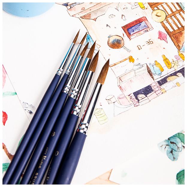 Набор кистей Deli 73893 синтетика круг. фото 4