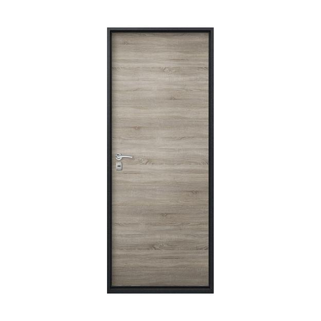 Входная дверь для квартиры О-10 860×2050 мм левая, чёрный сатин, дуб светлый, опт фото 3