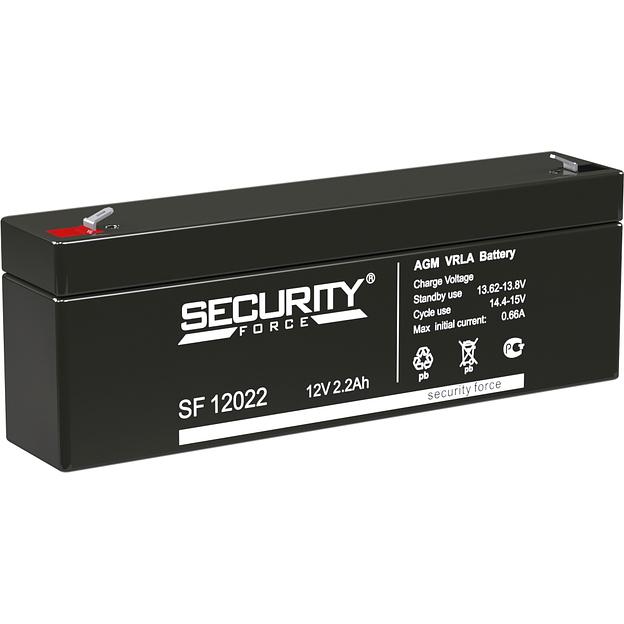 Батарея SECURITY FORCE серия SF, SF 12022, напряжение 12В, емкость 2.2Ач (разряд 20 часов), макс. ток разряда (5 сек.) 52.5А, макс. ток заряда 0.66А, свинцово-кислотная типа AGM, клеммы F1, ДxШxВ 179х35х61мм., вес кг., срок службы 3-5 лет. Delta Security фото 1