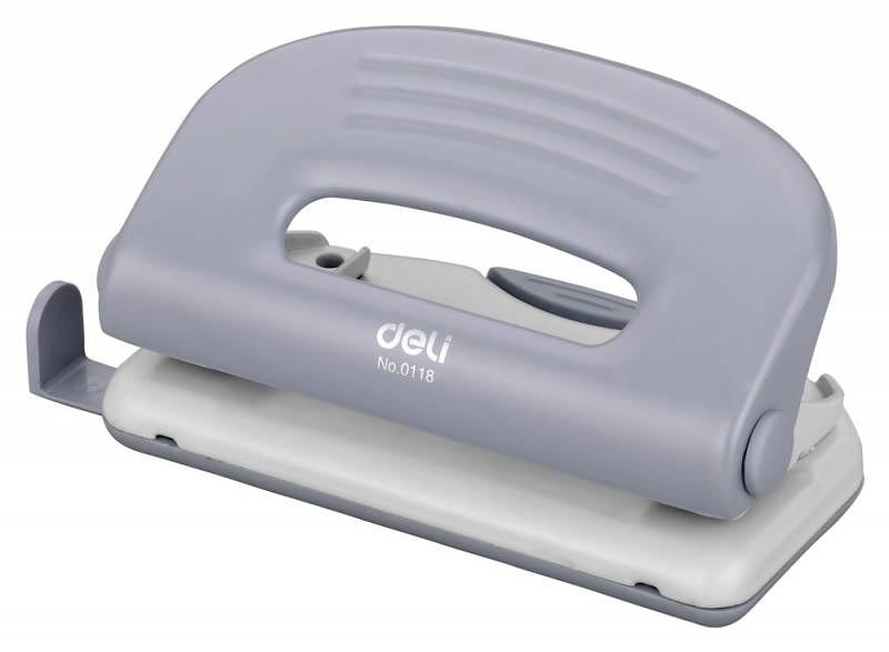 Дырокол Deli PRO E0118 макс.:10лист. металл ассорти отв.:2 с линейкой фото 2