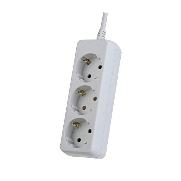 Perfeo Сетевой удлинитель с заземлением "POWERMATE", PF_A4687 (3,0м, 3 розетки, белый (PF-PE-3/3,0-W)) фото 1