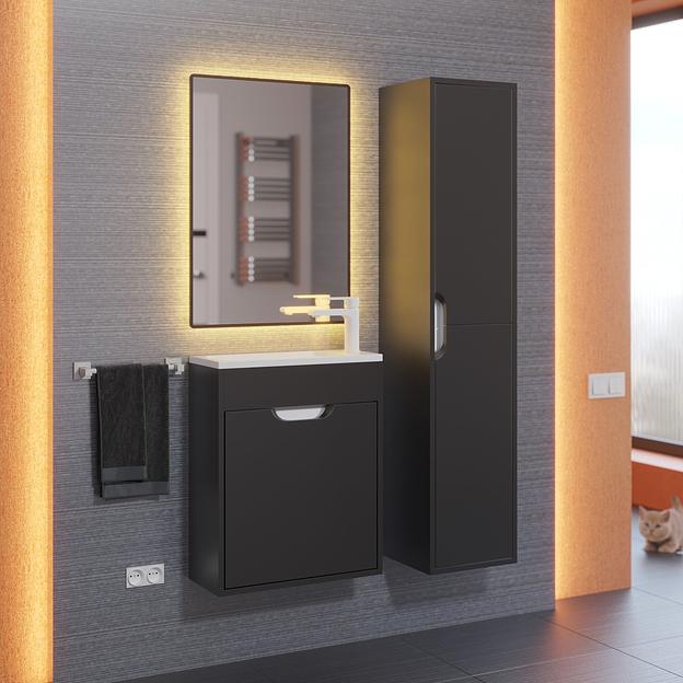 Тумба под раковину для ванной Uperwood Modul 50 см, подвесная, матовая, черная фото 6