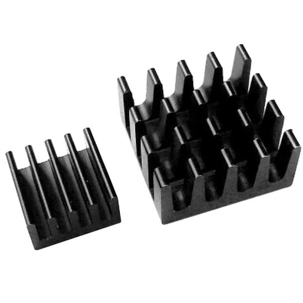 Радиатор ACD RA027 Набор радиаторов ACD Black Aluminum Heat Sink set (14*14*7mm + 9*9*5mm) for Raspberry Pi3 B, Pi3 B+, Pi4 фото 1