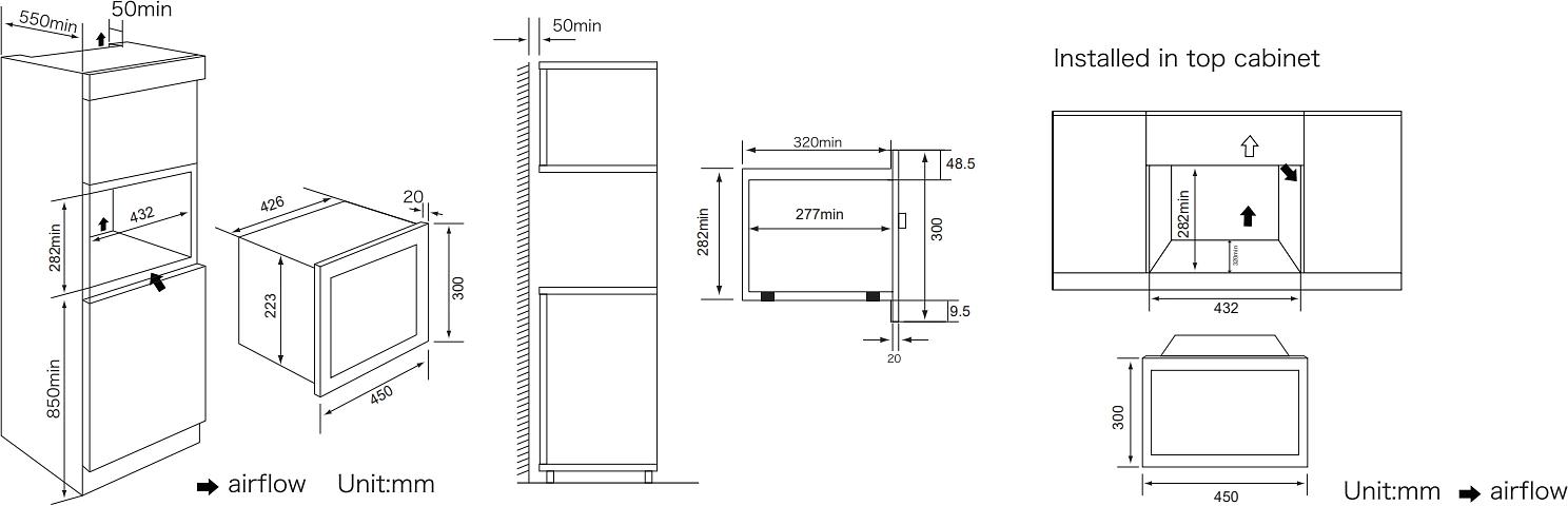 Микроволновая печь Weissgauff HMT-456 20л. 600Вт черный (встраиваемая) фото 9