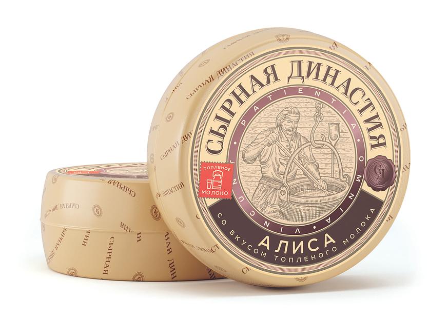 Сыр «Алиса» топленое молоко 50 % круг фото 1