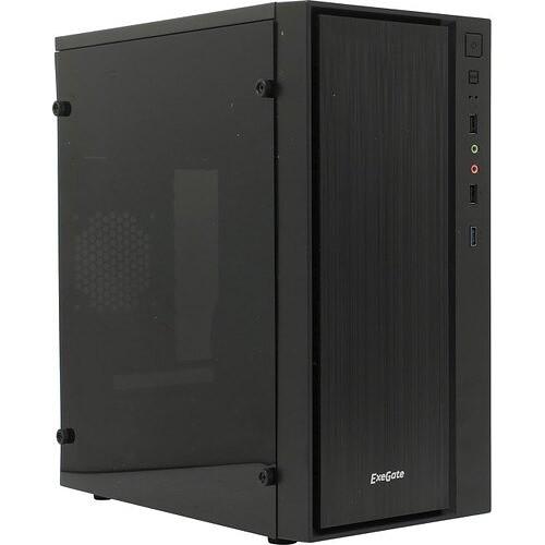 Exegate EX283753RUS Корпус Minitower ExeGate mEVO-9301-RGB-700W-12 (mATX, БП 700NPX с вент. 12см, с окном, 2*USB+1*USB3.0, HD аудио, черный с RGB подсветкой) фото 1