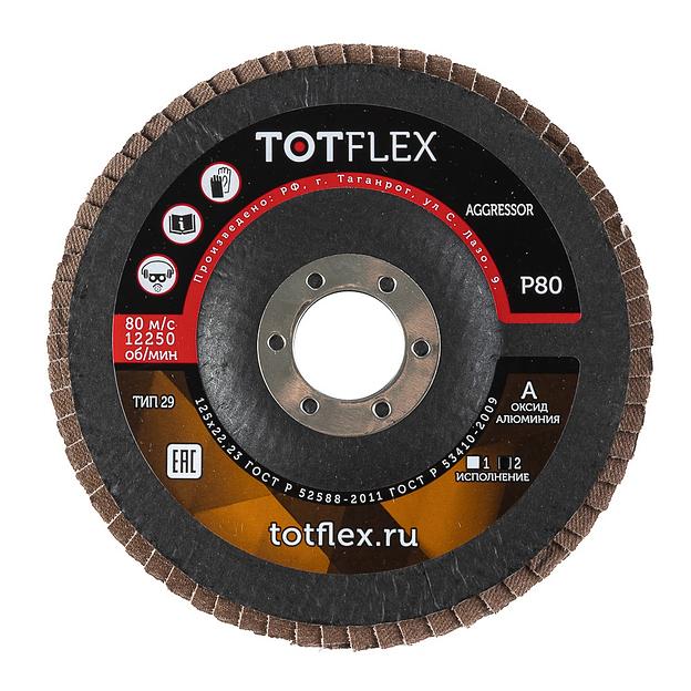 Круг лепестковый торцевой Totflex Aggressor 2 125x22 A P80 ОПТ фото 2