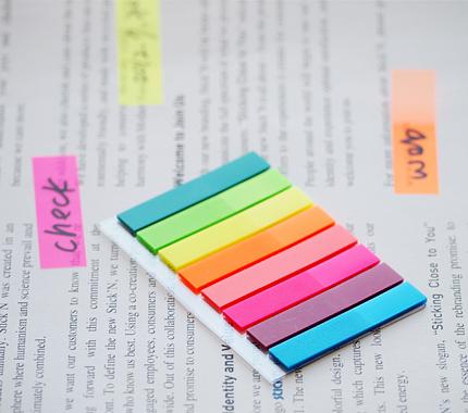 Закладки самокл. индексы пластиковые Stick`n 21345 12x45мм 8цв.в упак. 25лист на линейке европодвес фото 6