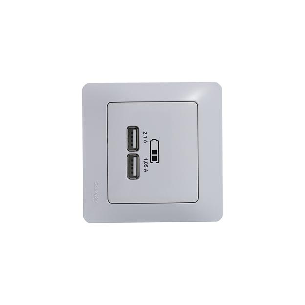 Systeme electric GSL000133 GLOSSA USB РОЗЕТКА, 5В/2100мА, 2х5В/1050мА, механизм, БЕЛЫЙ фото 5