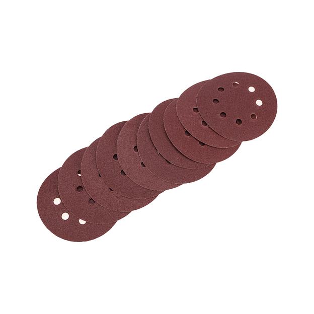 Диск абразивный на ворсовой основе, на липучке, перфорированный, P80, 125мм, 10 шт. фото 2