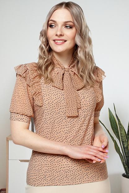 Блузка женская  4098-22/05/Бежевый, черный  фото 1