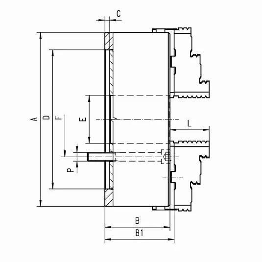 Патрон токарный для больших деталей 3505-1000 фото 2
