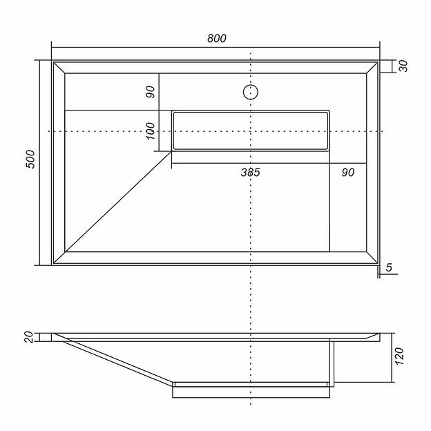 Раковина для ванной полувстраиваемая Uperwood Lotus 80 см, прямоугольная, белая матовая фото 8