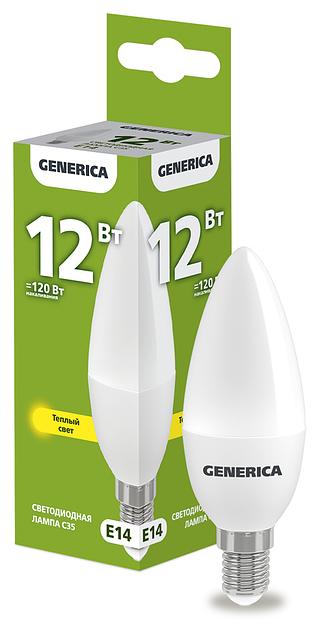 IEK LL-C35-12-230-30-E14-G Лампа LED C35 свеча 12Вт 230В 3000К E14 GENERICA фото 1
