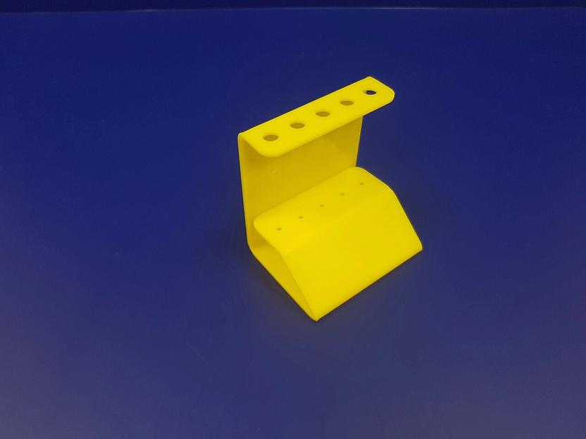 Подставка для ручек карандашей кистей 5 секции.(вертикальное размещение, место для логотипа, желтая) фото 4