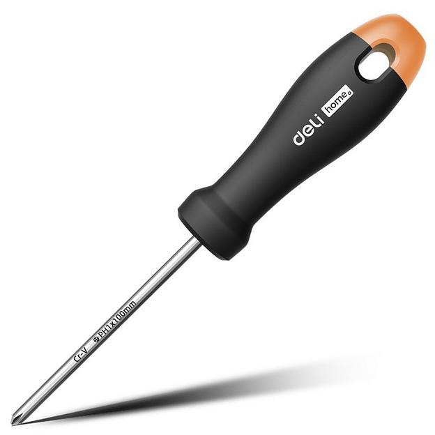 Крестовая отвертка "Home Series Gray" Deli HT1205C PH1x100мм Эксклюзивный дизайн, рукоятка из высококачественного софттач пластика фото 1