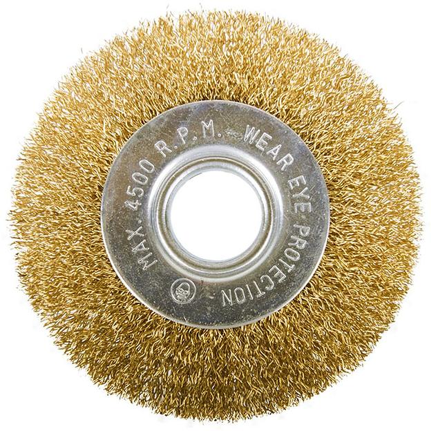 Щетка-крацовка дисковая Toolberg, для УШМ, латунь, витая проволока, 100мм фото 1
