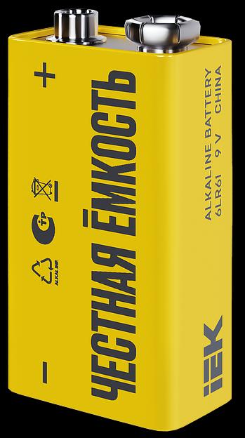 Элемент питания алкалиновый "крона" 6LR61 9В Alkaline (блист.1шт) IEK ABT-6LR619V-OP-L01 фото 2