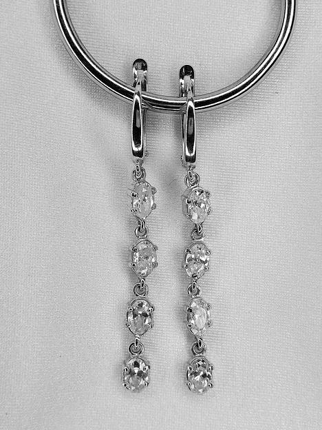 Silver Moon Серьги серебро 925 родированные с фианитами фото 2