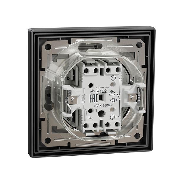 Выключатель одноклавишный SE EPH0100271 Asfora 10AX IP44 в сборе антрацит фото 3