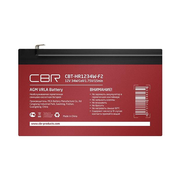 CBR Аккумуляторная VRLA батарея CBT-HR1234W-F2 (12В 8Ач), клеммы F2 фото 1