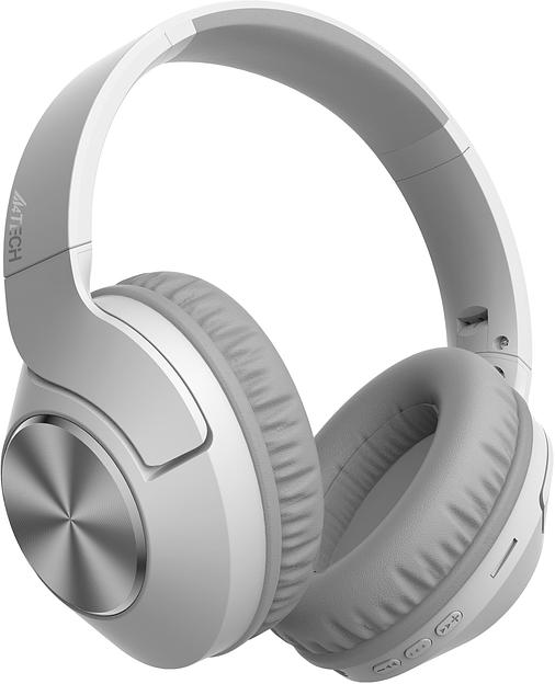 Наушники накладные A4Tech 2Drumtek BH300 белый/серый беспроводные bluetooth оголовье (BH300 GRAYISH WHITE) фото 1