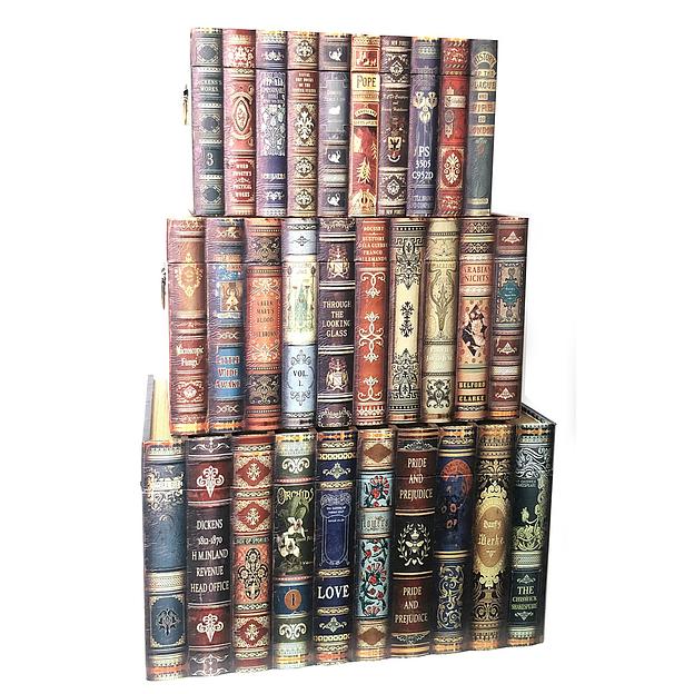 Набор из трех декоративных сундуков Grand forest для хранения с вертикальными книгами фото 1