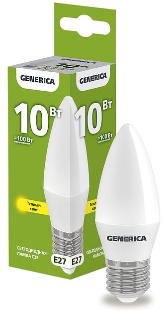 IEK LL-C35-10-230-30-E27-G Лампа LED C35 свеча 10Вт 230В 3000К E27 GENERICA фото 1