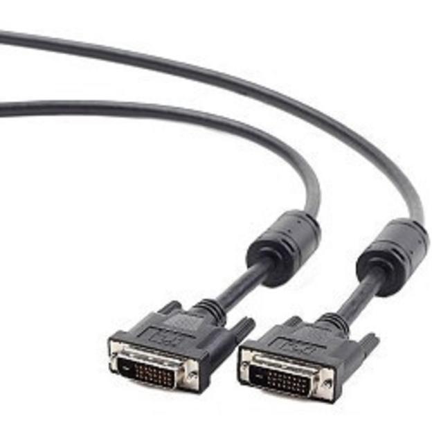Кабель DVI-D dual link Gembird/Cablexpert, 25M/25M, 3.0м, черный, экран, феррит.кольца, пакет (CC-DVI2-BK-10) фото 1
