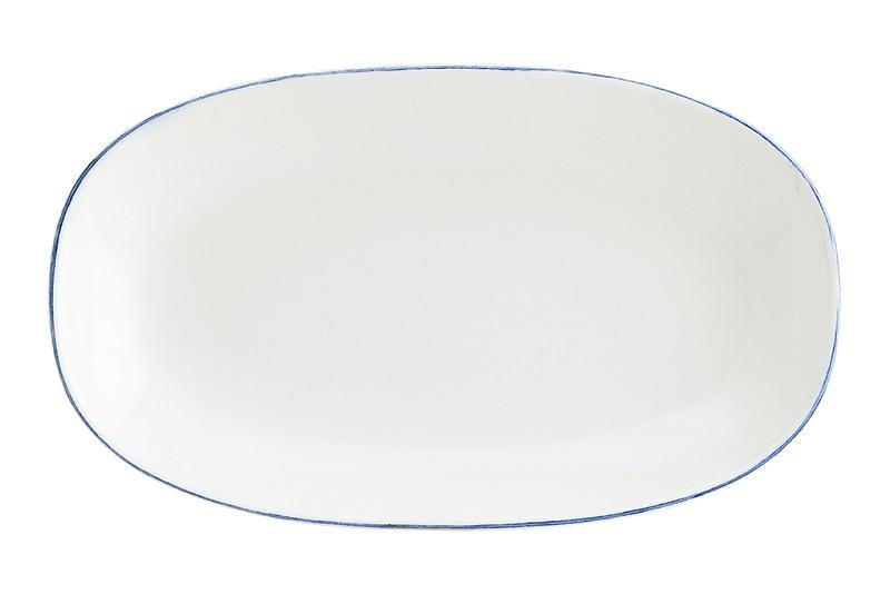 Блюдо овальное 190*110 мм. Ретро синий край, форма Гурмэ /1/12/ фото 1
