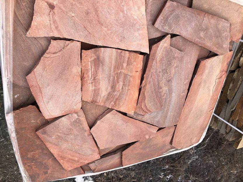 Песчаник плитняк Красный ясень /м2 (40 мм) фото 1