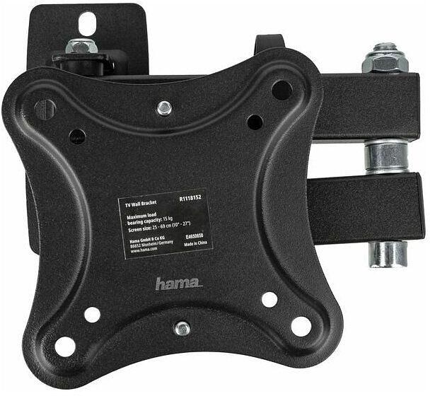 Кронштейн для телевизора Hama Fullmotion черный 10"-27" макс.15кг настенный фото 4
