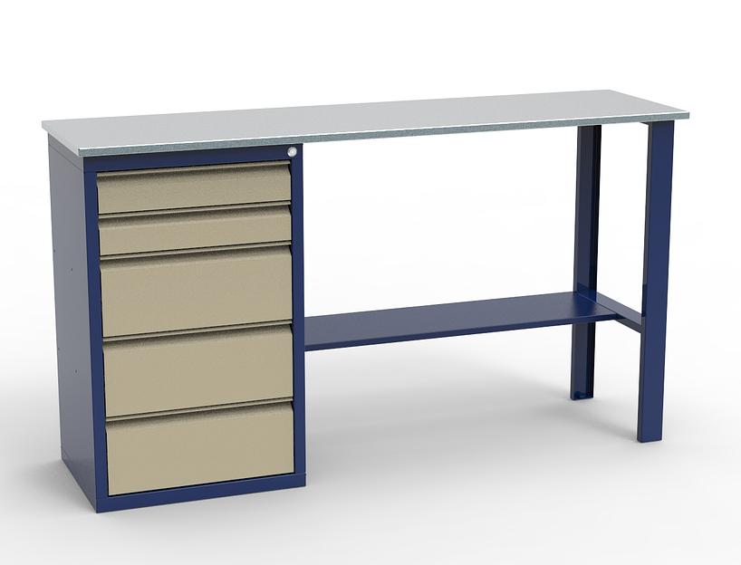 Верстак слесарный с оцинкованной столешницей для слесарных работ ЛВ-1Т.05.00_сб5 фото 2